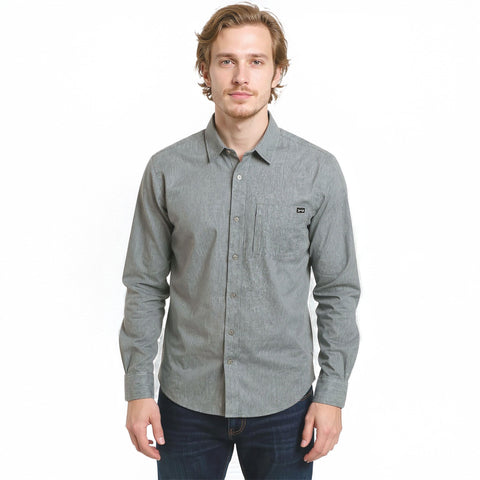 Edge Mens Atmos Tech L/S Shirts in Gunmetal