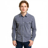 Edge Mens Wagner Corduroy Shirts in denim