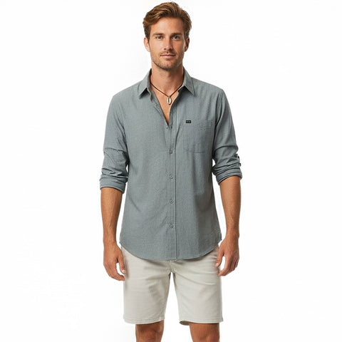 Edge Mens Atmos L/S Tech Shirts in stormy