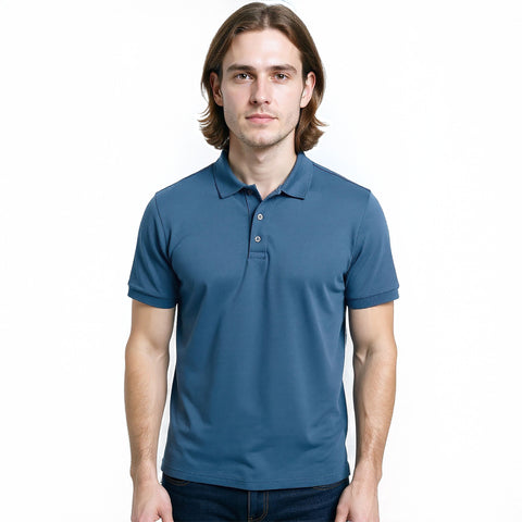 Edge Mens Cumulus Polo Shirts in blue