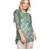 Umgee Womens Cora Tops in seafoam