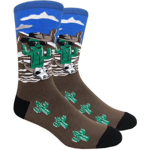 FineFit Mens Classic Crew Socks in cool cactus