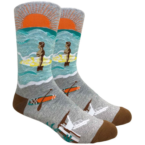 FineFit Mens Classic Crew Socks in surfs up
