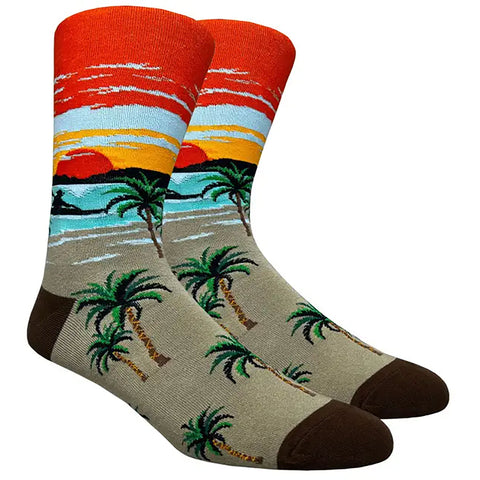 FineFit Mens Classic Crew Socks in sunset 1