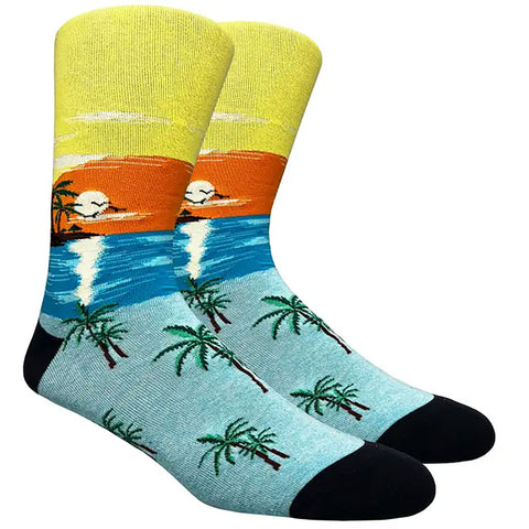 FineFit Mens Classic Crew Socks in sunset 2