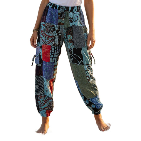 Magic Touch Womens Cotton Patchwork Tie-Dye Pant in assorted