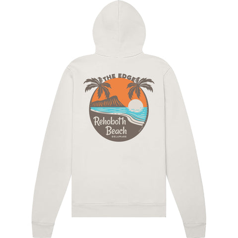 Edge Paradise Beach Zip Hoodie in vintage white