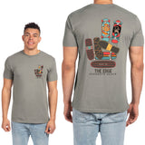 Edge Peace Out T-Shirts in warm grey