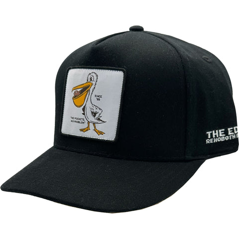 Edge Pelican Snapback Hats in black