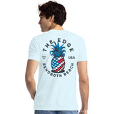 Edge Pineapple Flag T-Shirts in ice blue