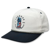 Edge Pineapple Hydro Snapback Hats in navy/white
