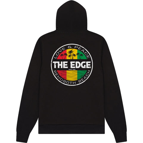 Edge Rasta Beach Zip Hoodie in black