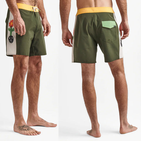 Roark Mens Passage Panel Deep Roots Boardshorts in military