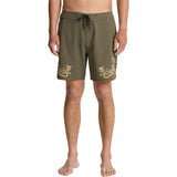Roark Mens Chiller Scallop  Boardshorts in military