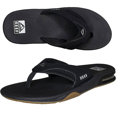 Reef Mens Fanning Mens Sandals in black/silver