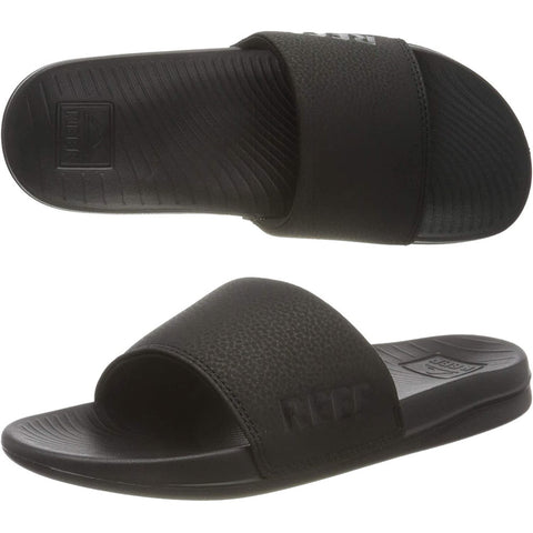 Reef Womens One Slide Sandals in black