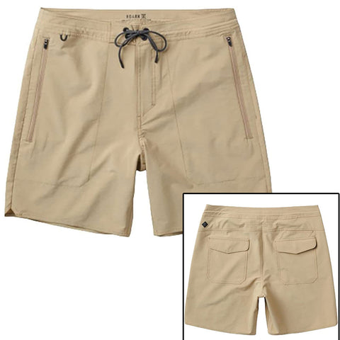 Roark Mens Layover Trail 3.0 Shorts in khaki