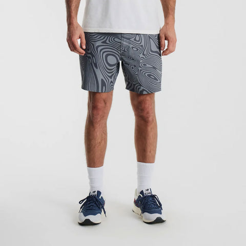 Roark Mens Layover Trail  Shorts in grey psychedelic