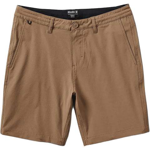 Roark Mens Hytide Hybrid Shorts in dark khaki