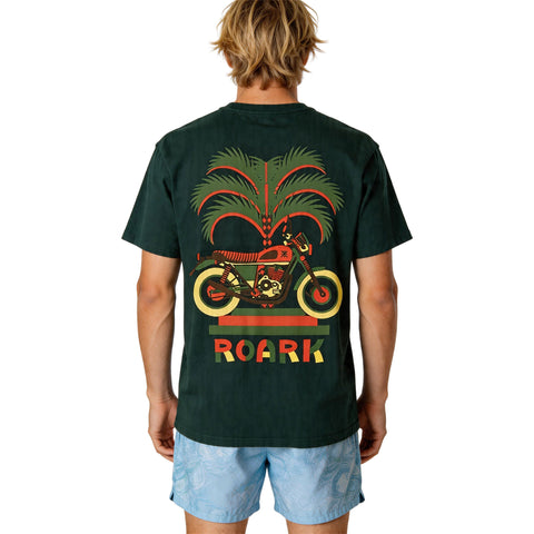 Roark Moto Palm T-Shirts in washed black