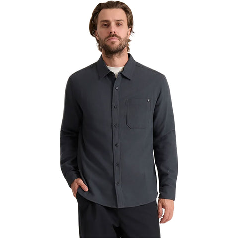 Roark Mens Crossroads Flannel Shirts in dark charcoal