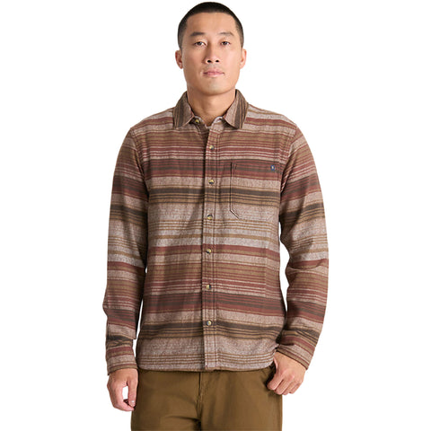 Roark Mens Crossroads Flannel Shirts in red clay