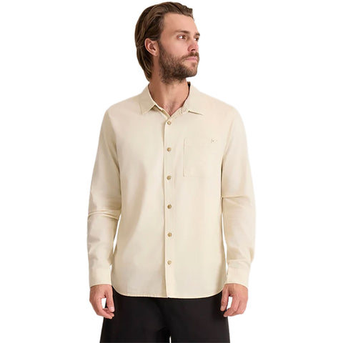 Roark Mens Made To Fade LS Shirts in washed bone