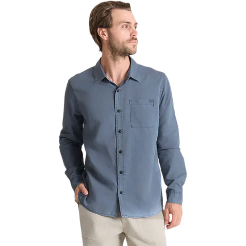 Roark Mens Made To Fade LS Shirts in washed slate