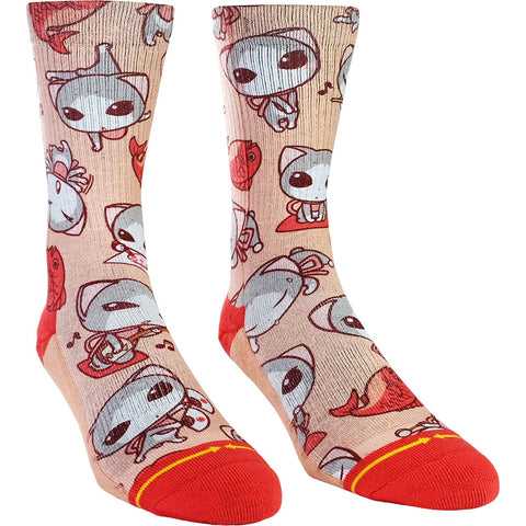 Merge4 Mens Classic Crew Socks in ryo taniguchi kitties