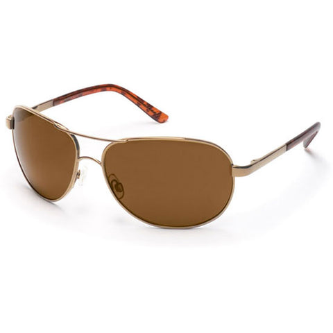 Suncloud Aviator Polarized Sunglasses in gold and polar brown