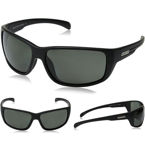 Suncloud Milestone Polarized Sunglasses in matte black and grey polar