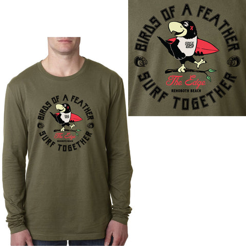 Edge Surf Bird LS T-Shirts in olive