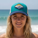 Edge Shore Break Hats in teal/white/navy