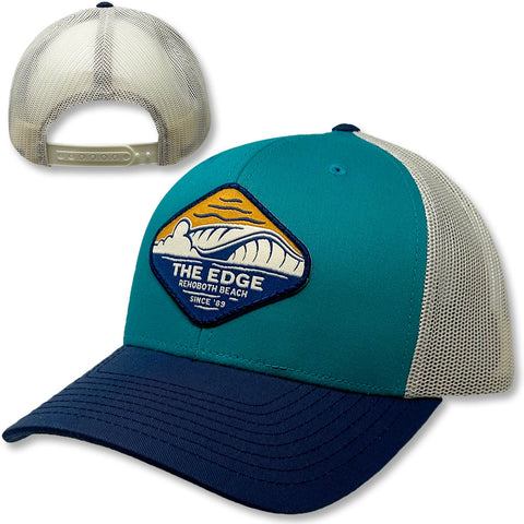 Edge Shore Break Hats in teal/white/navy