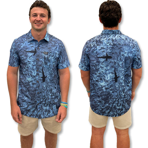 Edge Mens Scatter Shirts in blue
