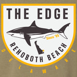 Edge Shark Badge Hooded Sweatshirts in light olive