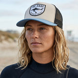 Edge Shark Badge Hydro Hat in tan/blue/black