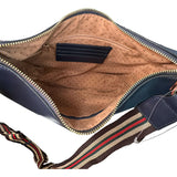 Isabelle Womens Half Moon Guitar Strap Crossbody Bags in navy