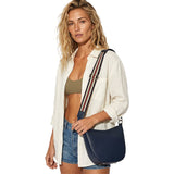 Isabelle Womens Half Moon Guitar Strap Crossbody Bags in navy