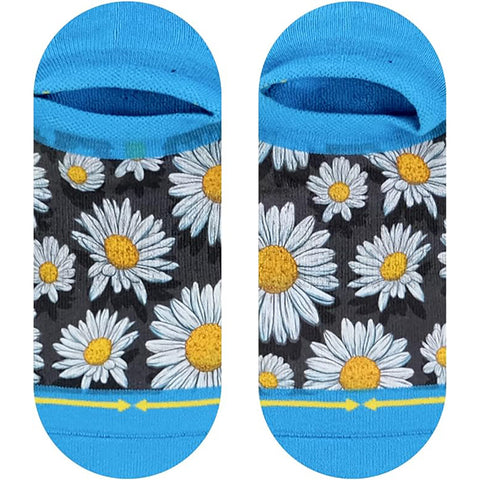 Merge4 Mens No Show Socks in Slogan Spring Daisies