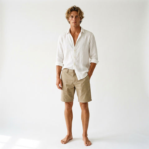 Edge Mens Surf Chino Shorts in khaki