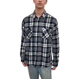 Edge Mens Arrowhead Flannel Shirts in navy