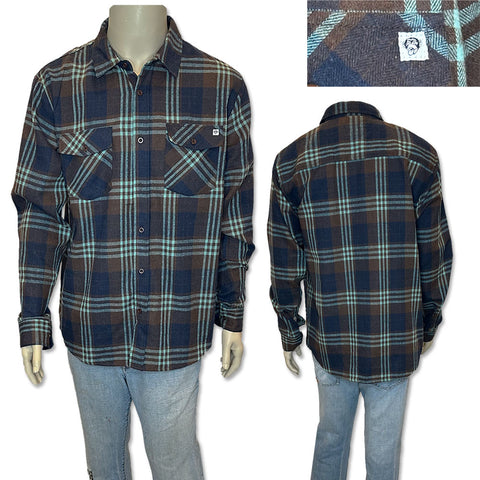Edge Mens Mammoth Flannel Shirts in blue
