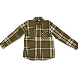 Edge Mens Reva Plaid Flannel Shirts in olive