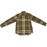 Edge Mens Reva Plaid Flannel Shirts in olive