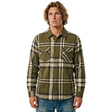 Edge Mens Reva Plaid Flannel Shirts in olive