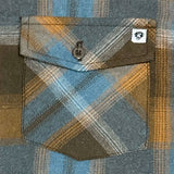 Edge Mens Grit Flannel Shirts in burnt orange