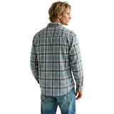 Edge Mens Westerly Flannel Shirts in Blue
