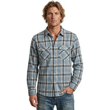 Edge Mens Westerly Flannel Shirts in Blue