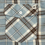 Edge Mens Westerly Plaid Flannel Shirts in light blue